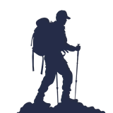 Kilimanjaro man trekking icon